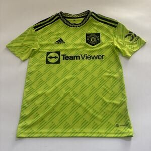 Manchester United TEAM VIEWER ADIDAS CXC Green Jersey Boys Large RONALDO #7